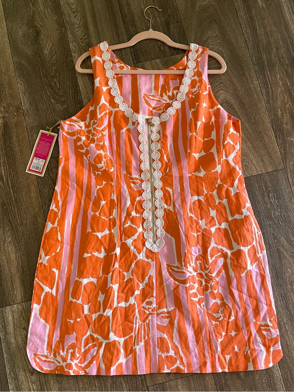 Lilly Pulitzer for Target Orange & Pink Sleeveless Shift Dress Sz 18 NWT (2015)